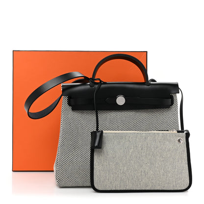 Hermes Vache Hunter Criss Viking Herbag Zip Retourne 31 PM Ecru Black 11 of 11