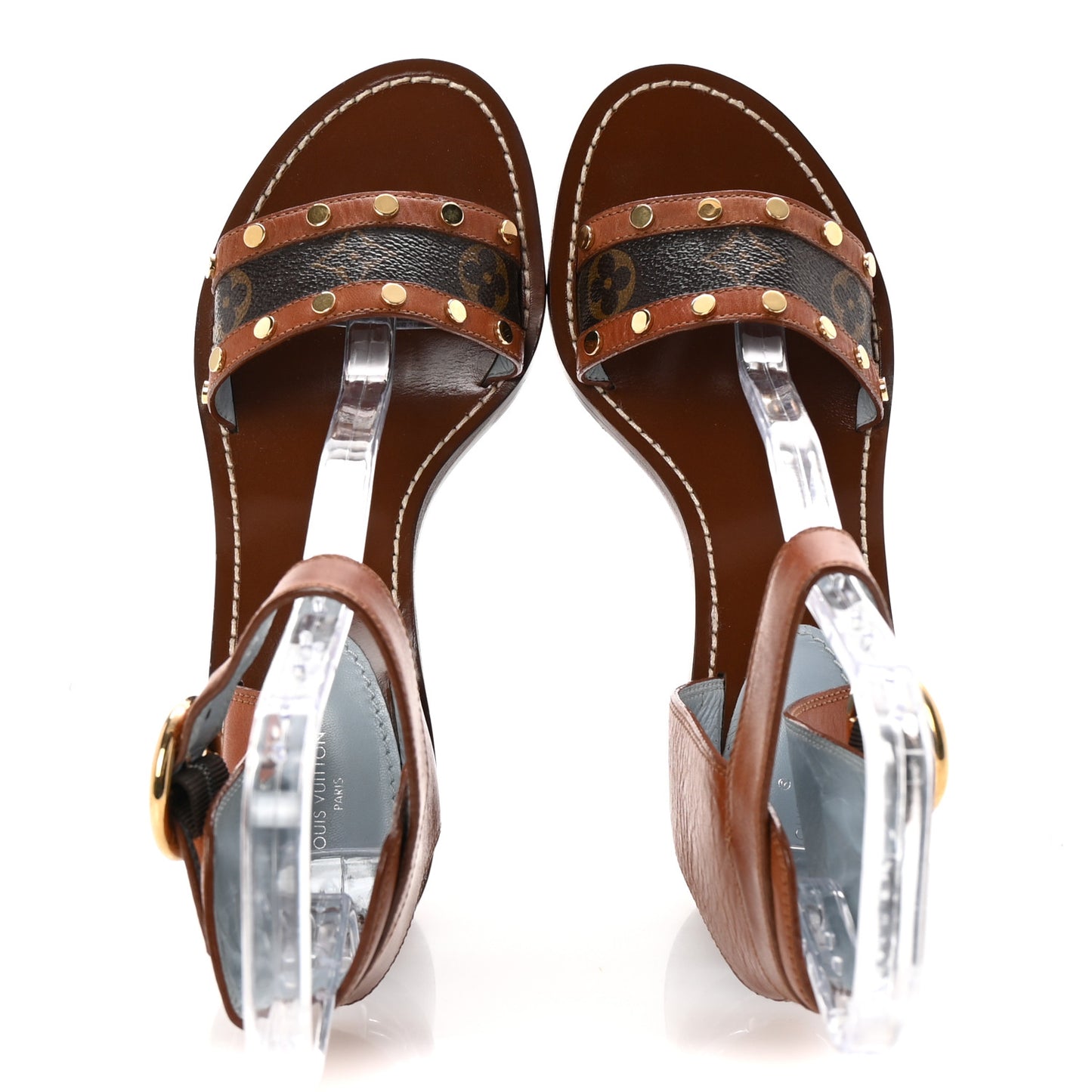 Calfskin Monogram Passenger Sandals 38 Cognac