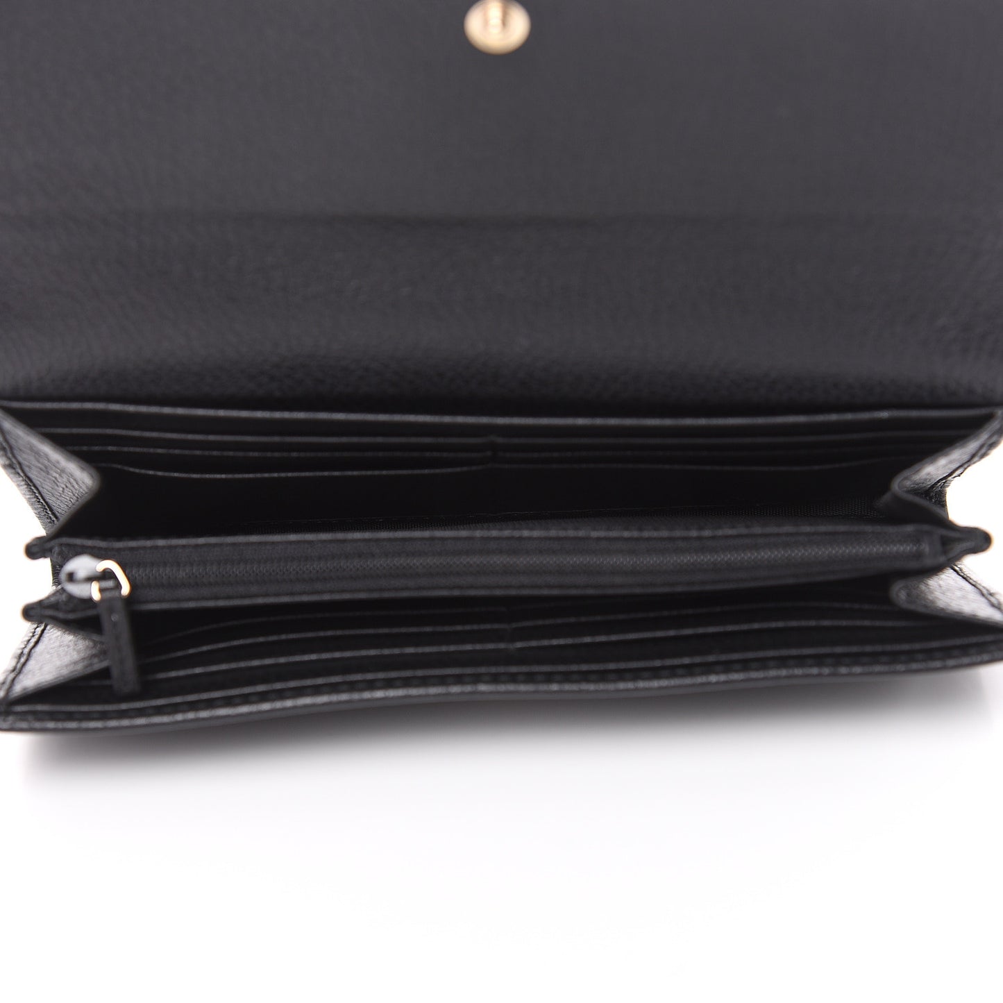 Dollar Calfskin Swing Continental Wallet Black