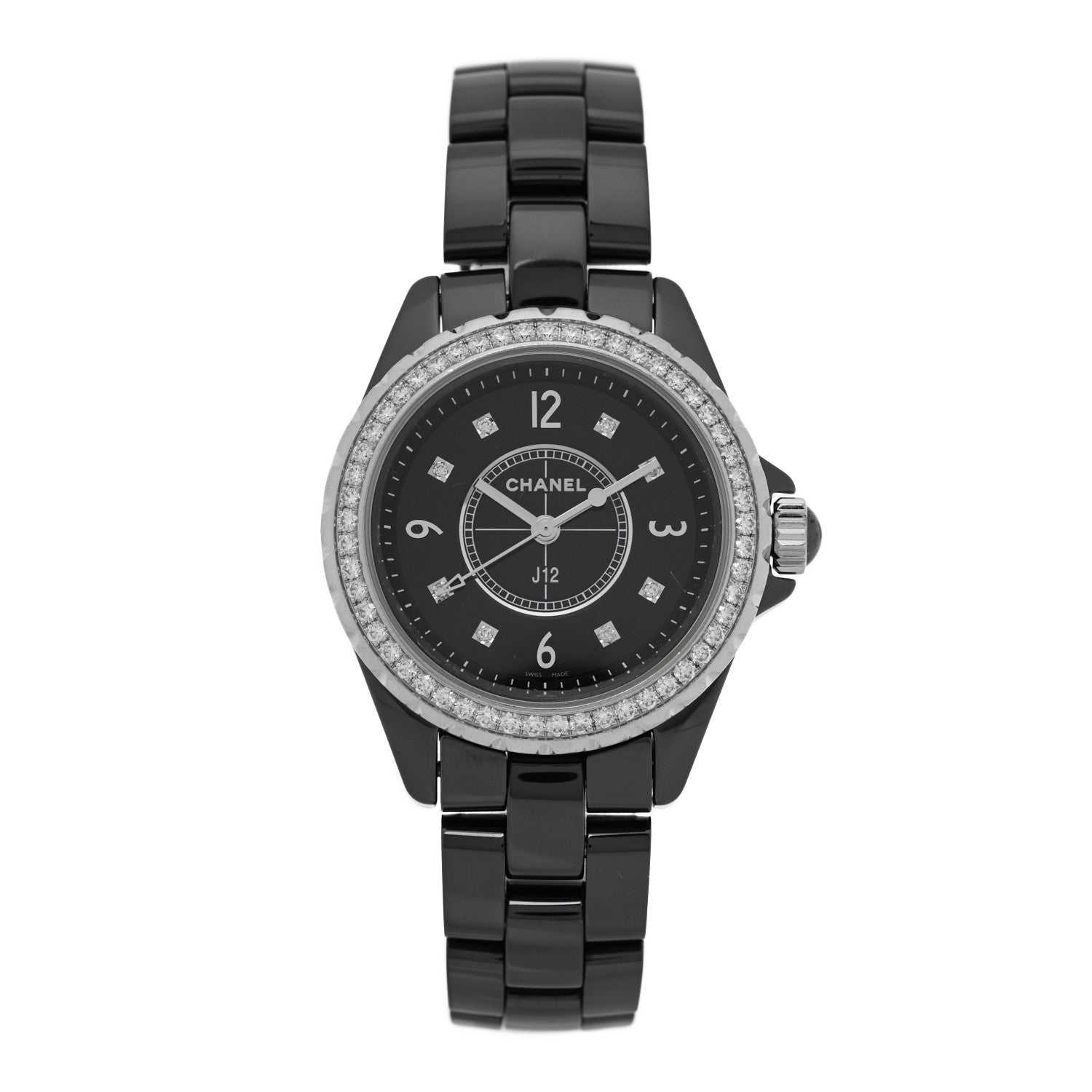 Chanel 38 タンクトップ ブラック CHANEL Stainless Watch Quartz J12 33mm Bezel Diamond Ceramic Steel トップス