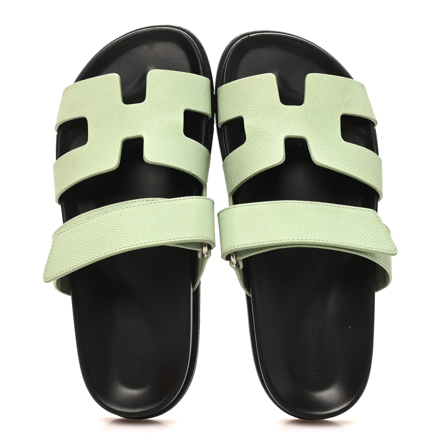 Hermes Epsom Womens Chypre Sandals 37 Vert Jade 2 of 10