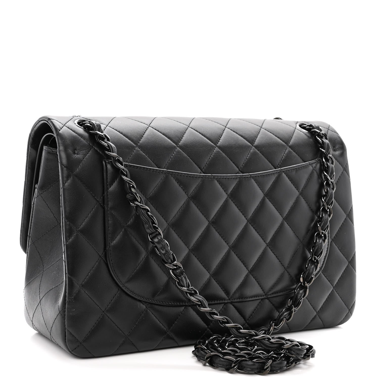 Chanel Lambskin Quilted Jumbo Double Flap So Black 3 of 10
