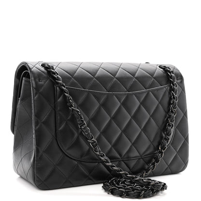 Chanel Lambskin Quilted Jumbo Double Flap So Black 3 of 10