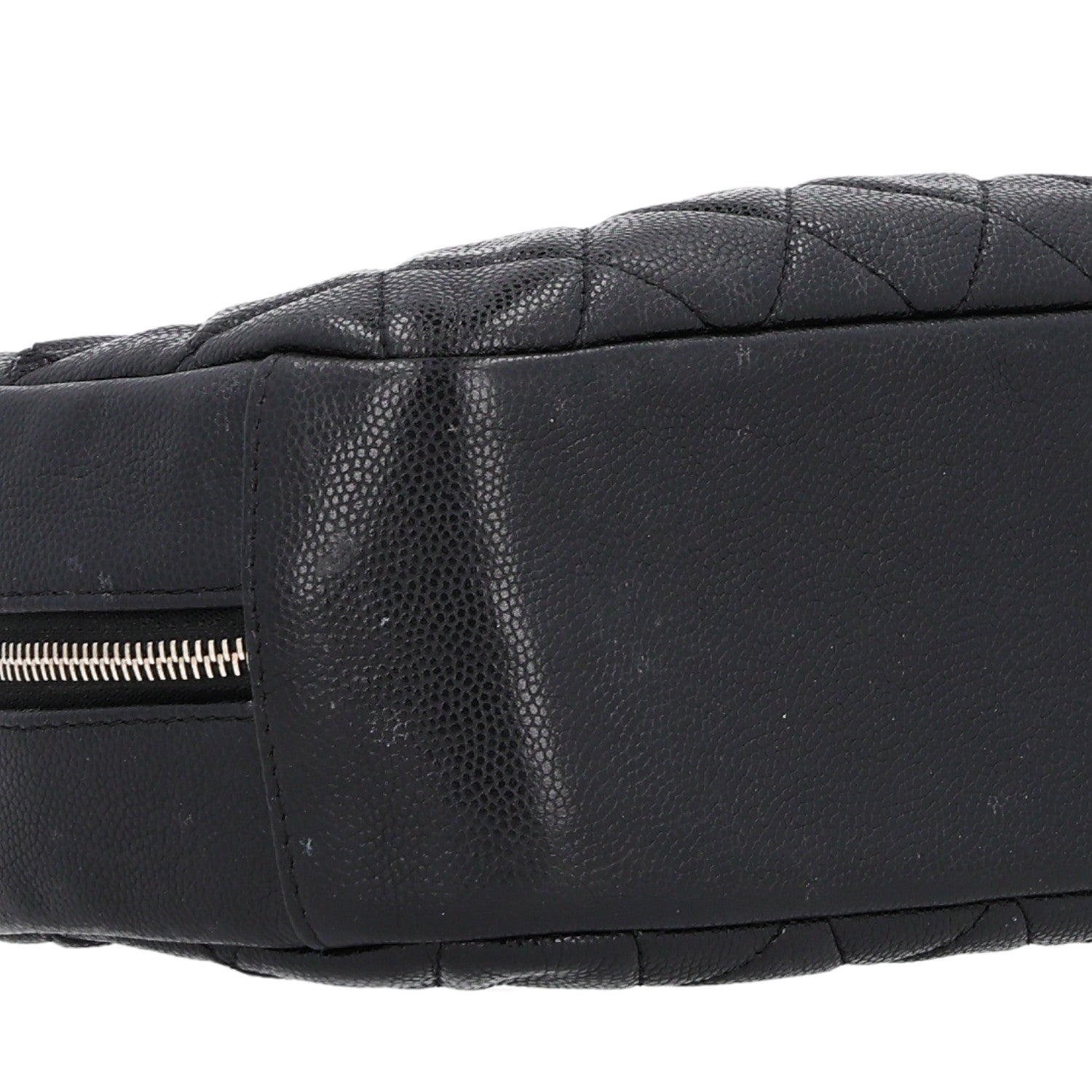 Chanel Caviar Quilted Medium Curvy Pouch Cosmetic Case Black 9 of 10
