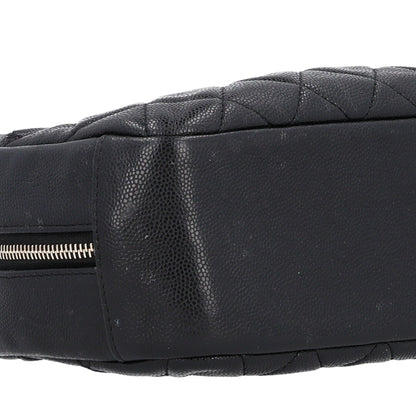 Chanel Caviar Quilted Medium Curvy Pouch Cosmetic Case Black 9 of 10