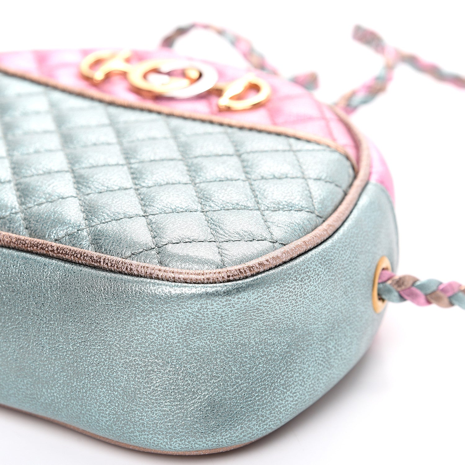 Gucci Laminated Nappa Trapuntata Mini Zumi Dome Shoulder Bag Rosa Lago Rame 8 of 9