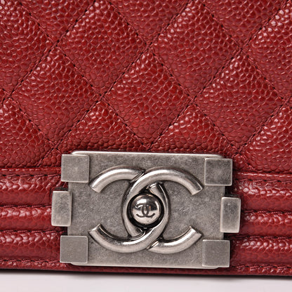 Chanel Caviar Quilted Small Boy Flap Dark Red 8 of 12