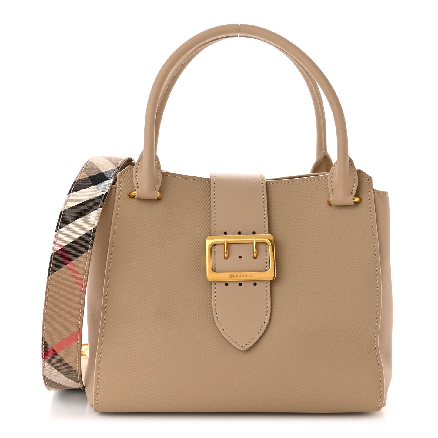 Trench Calfskin Medium Buckle Tote Honey