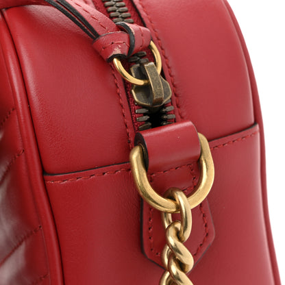 Gucci Calfskin Matelasse Small GG Marmont Chain Shoulder Bag Hibiscus Red 20 of 20