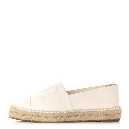 Chanel Lambskin CC Espadrilles 36 White 1 of 8
