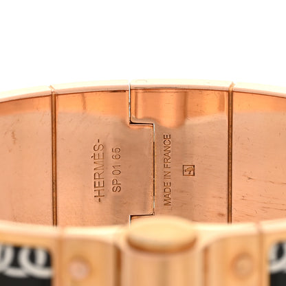 Hermes Enamel Printed Wide Balades Equestres Positif Negatif Hinged Bracelet S Black 4 of 5