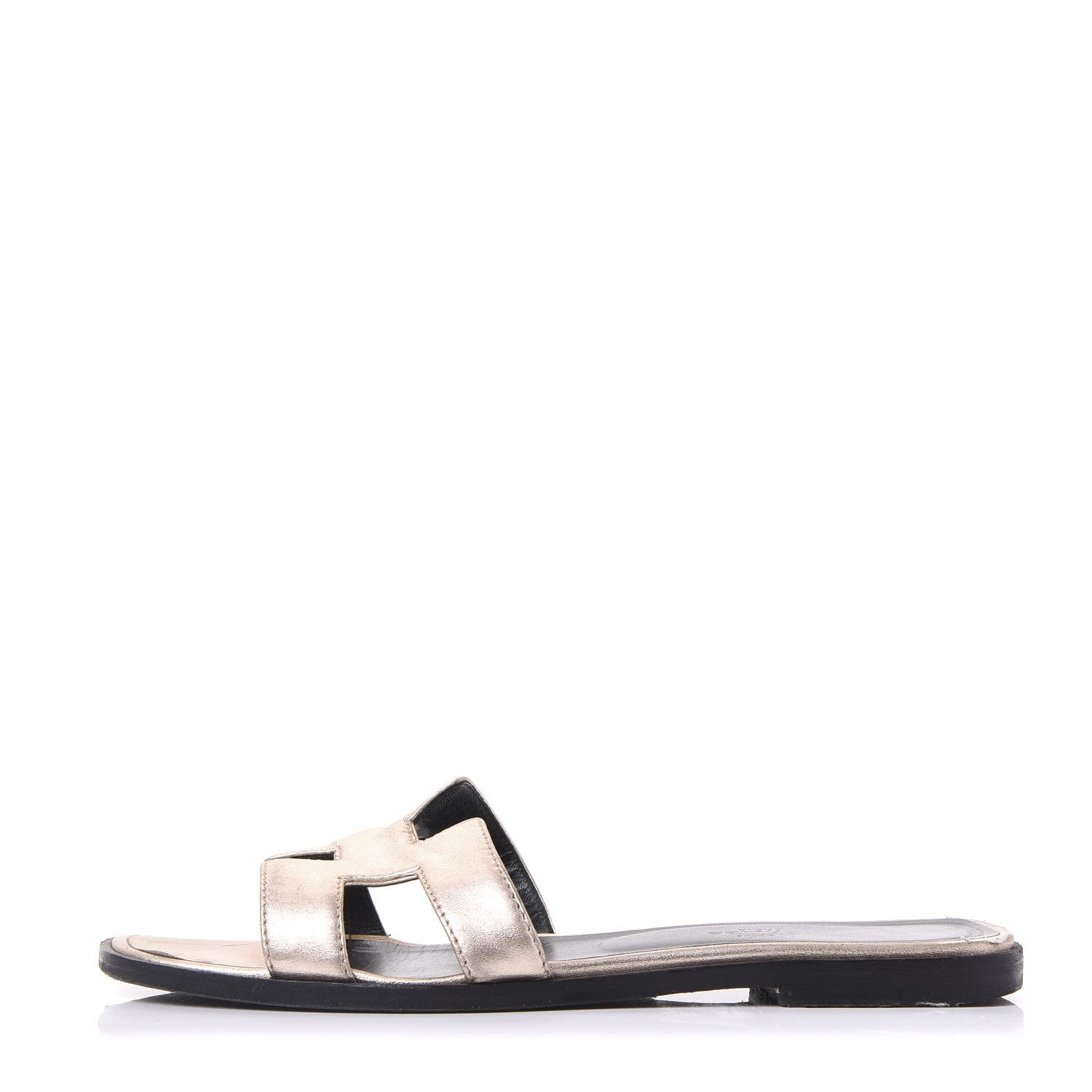 Hermes Metallic Nappa Oran Sandals 38 Or Vieilli 1 of 11