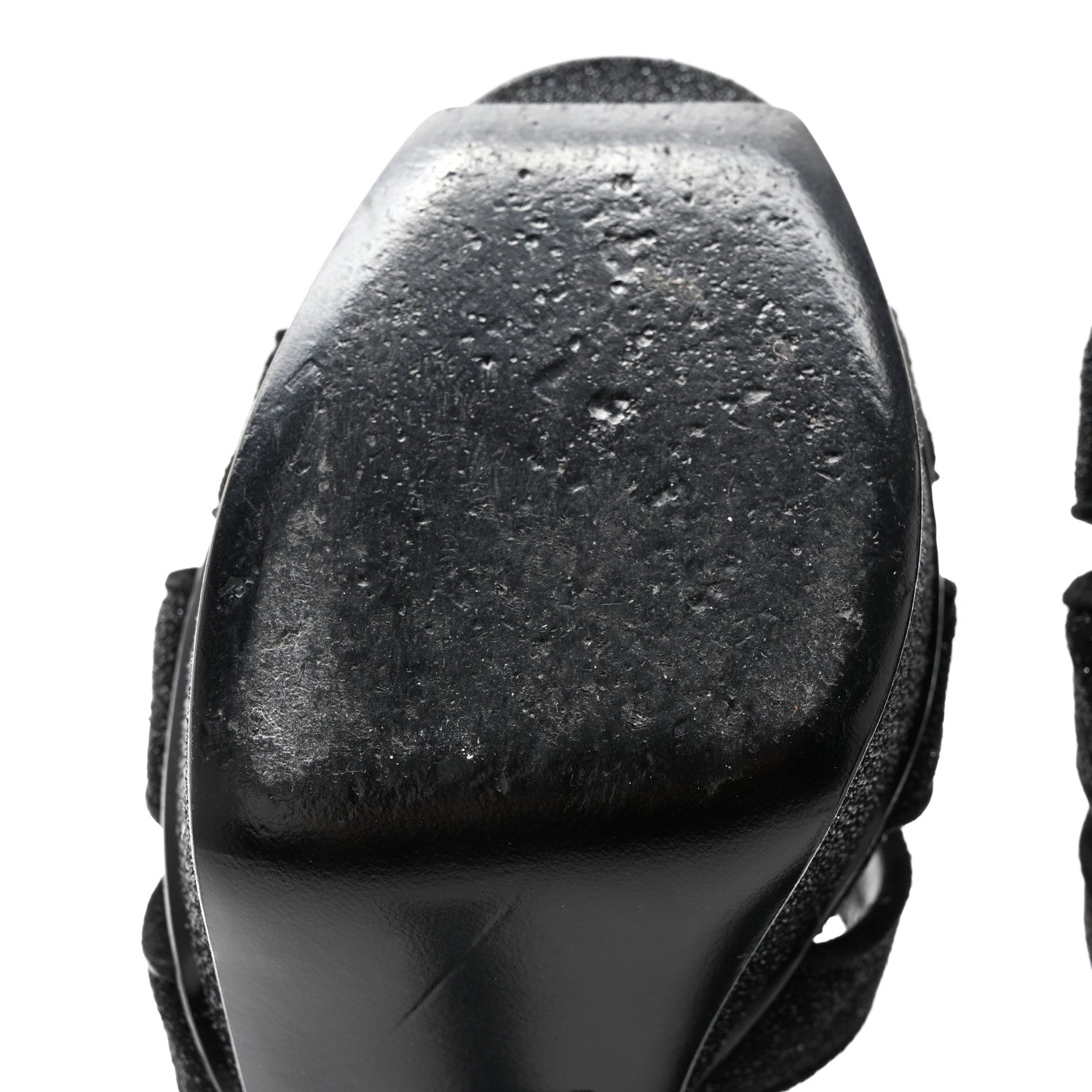 Saint Laurent Glitter Effect Calfskin Tribute 75 Platform Sandals 36 Black 8 of 10