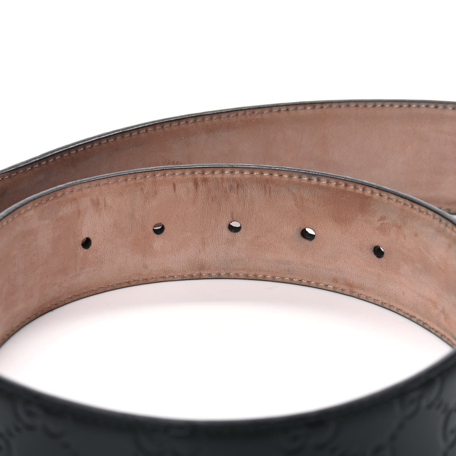 Gucci Guccissima Signature Interlocking G 40mm Belt 85 34 Black 4 of 5