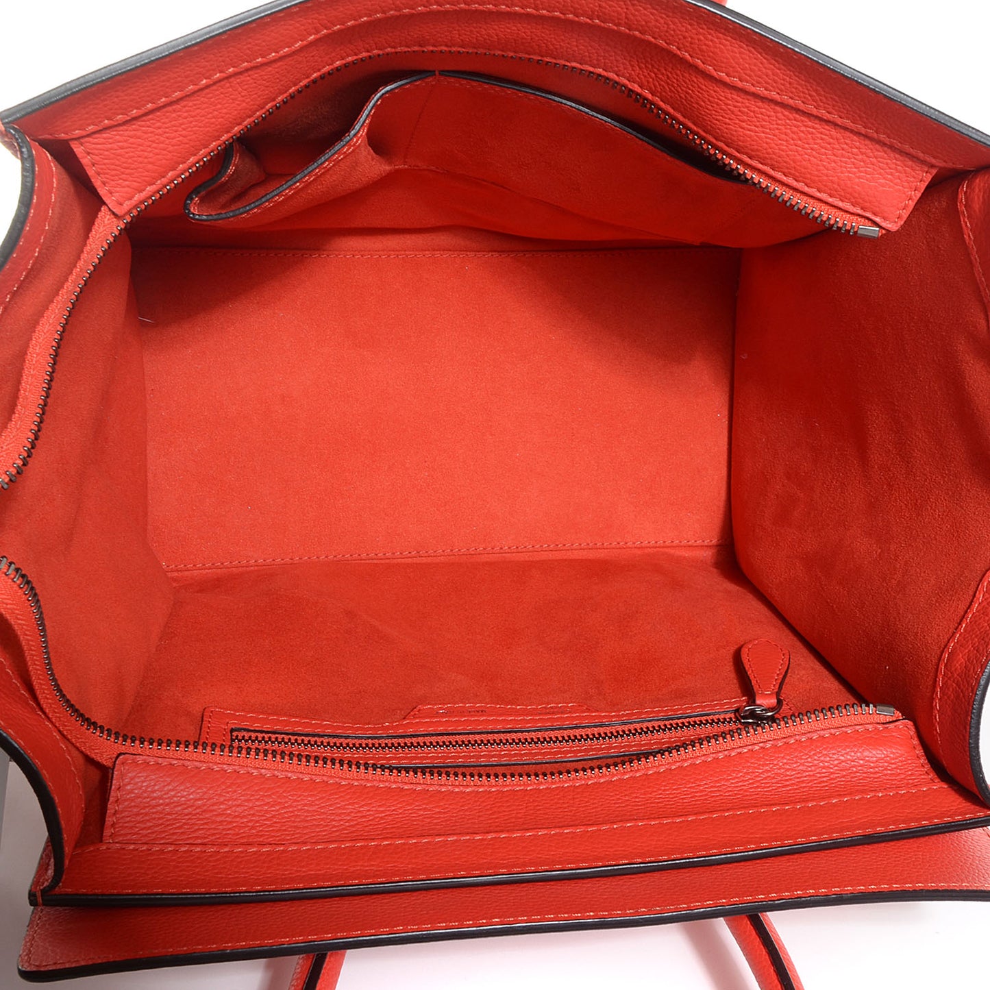 Drummed Calfskin Mini Luggage Vermillion