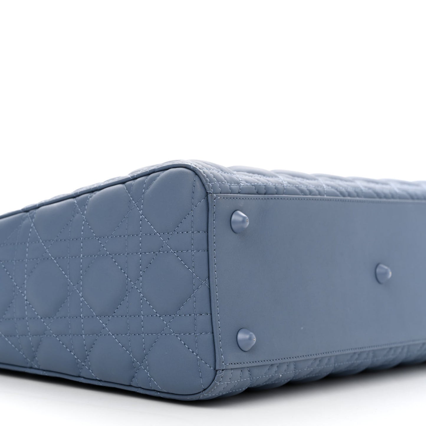 Ultra Matte Calfskin Cannage Large Lady Dior Blue