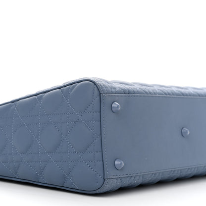 Christian Dior Ultra Matte Calfskin Cannage Large Lady Dior Blue 9 of 14