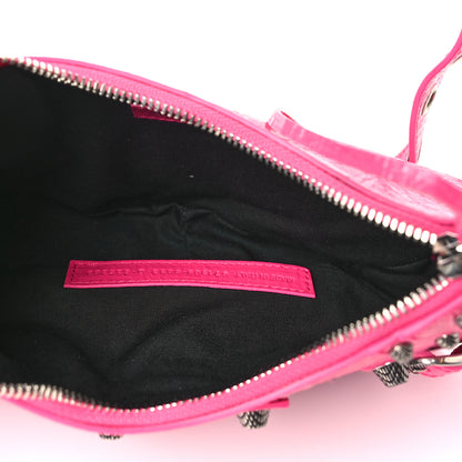 Balenciaga Extra Supple Calfskin Crocodile Embossed XS Le Cagole Shoulder Bag Lipstick Pink 5 of 10