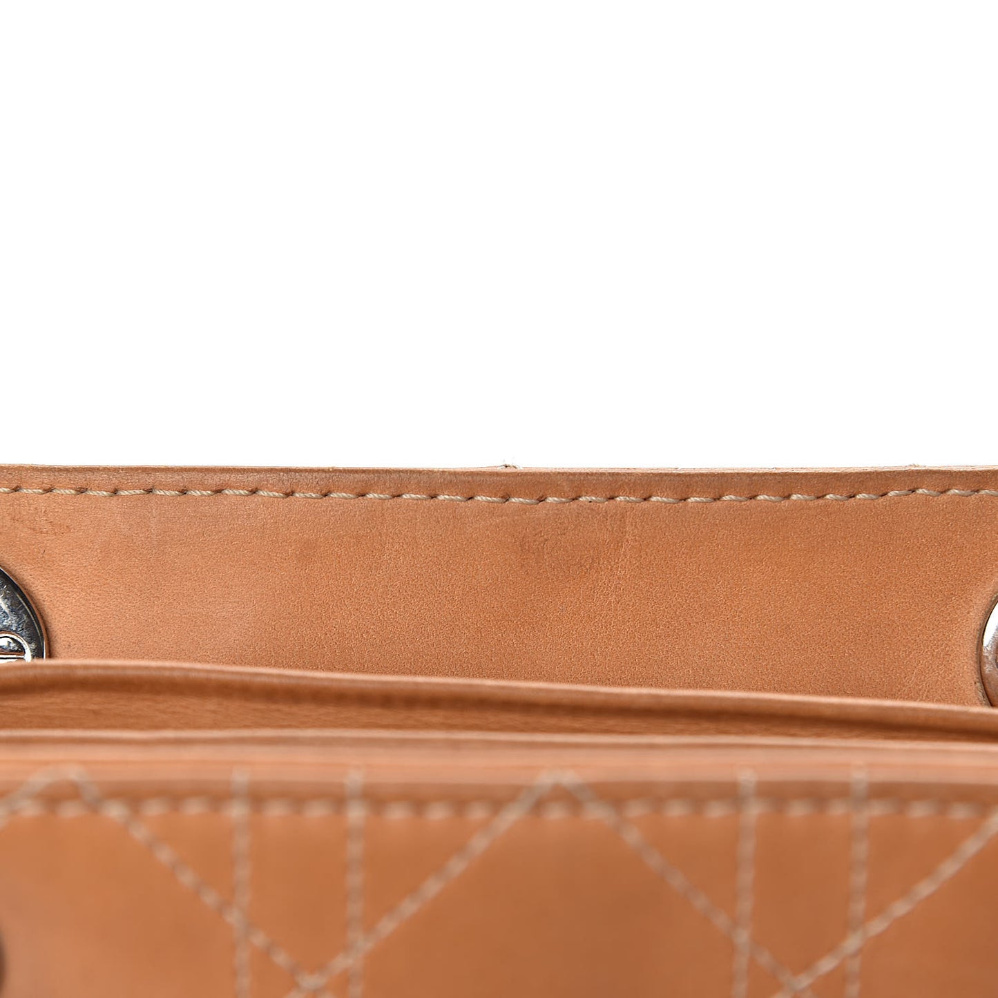 Calfskin Cannage Medium Lady Dior Camel