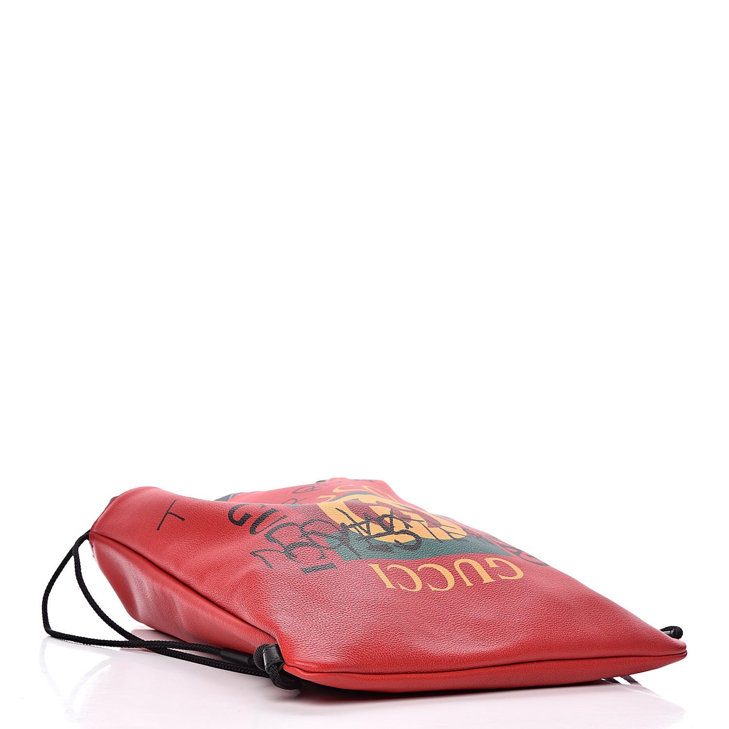 Calfskin Coco Capitan Logo Drawstring Backpack Hibiscus Red
