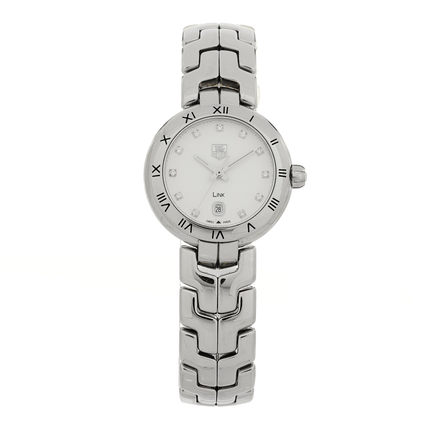 Tag Heuer Stainless Steel Diamond 29mm Link Lady Quartz Watch Silver WAT1411 1 of 4
