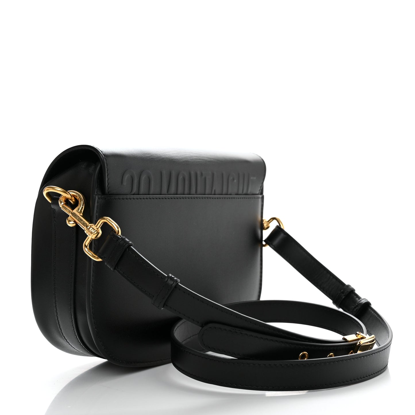 Box Calfskin Medium Bobby Flap Black