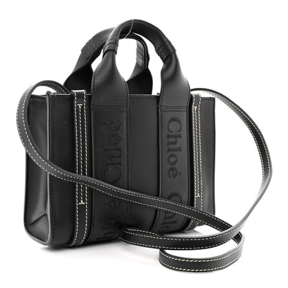Chloe Calfskin Mini Woody Tote Black 3 of 10