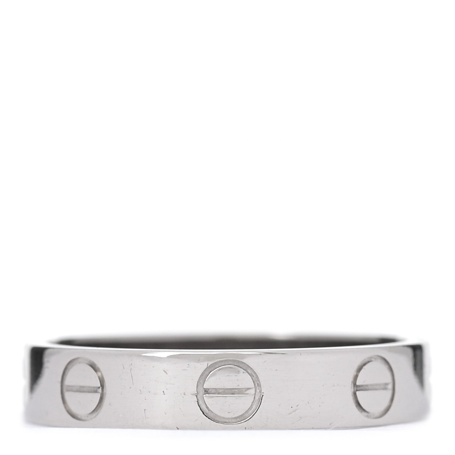 Cartier 18K White Gold 3.5mm LOVE Wedding Band Ring 51 5.75 3 of 5