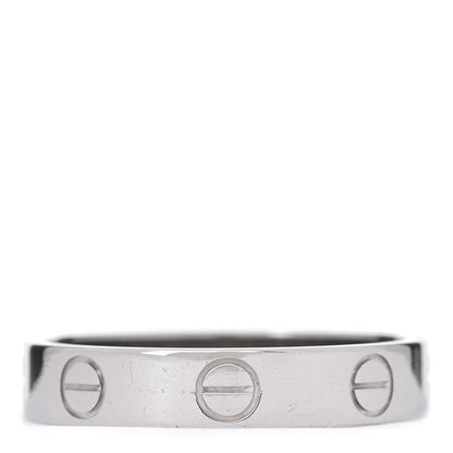 Cartier 18K White Gold 3.5mm LOVE Wedding Band Ring 51 5.75 3 of 5