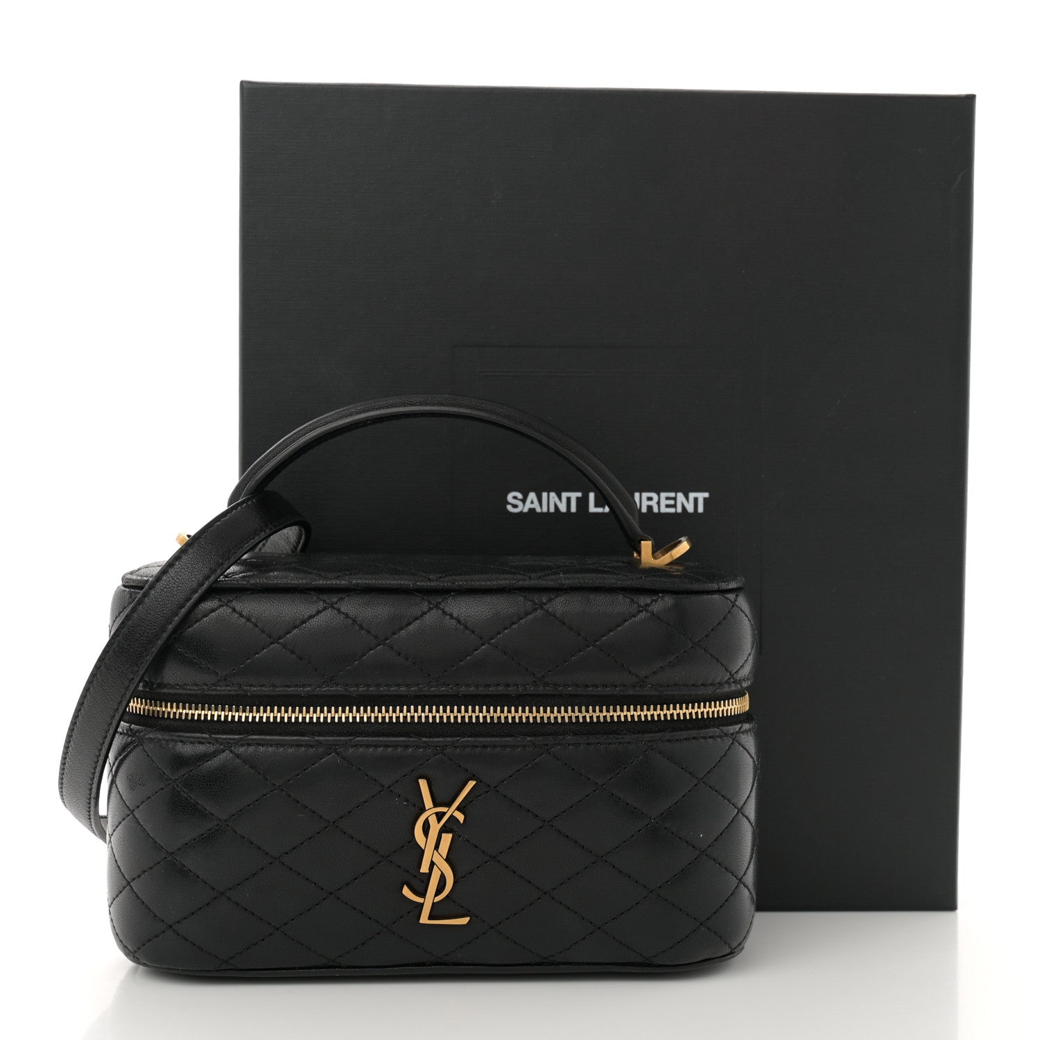 Saint Laurent Lambskin Quilted Mini Gaby Vanity Case Black 13 of 13