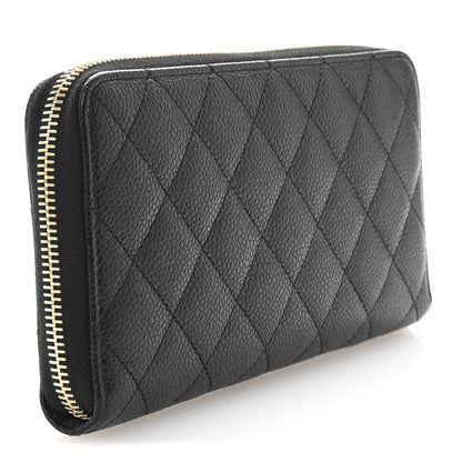 Chanel Caviar Quilted Large Gusset Zip Around Wallet Black 3 of 10