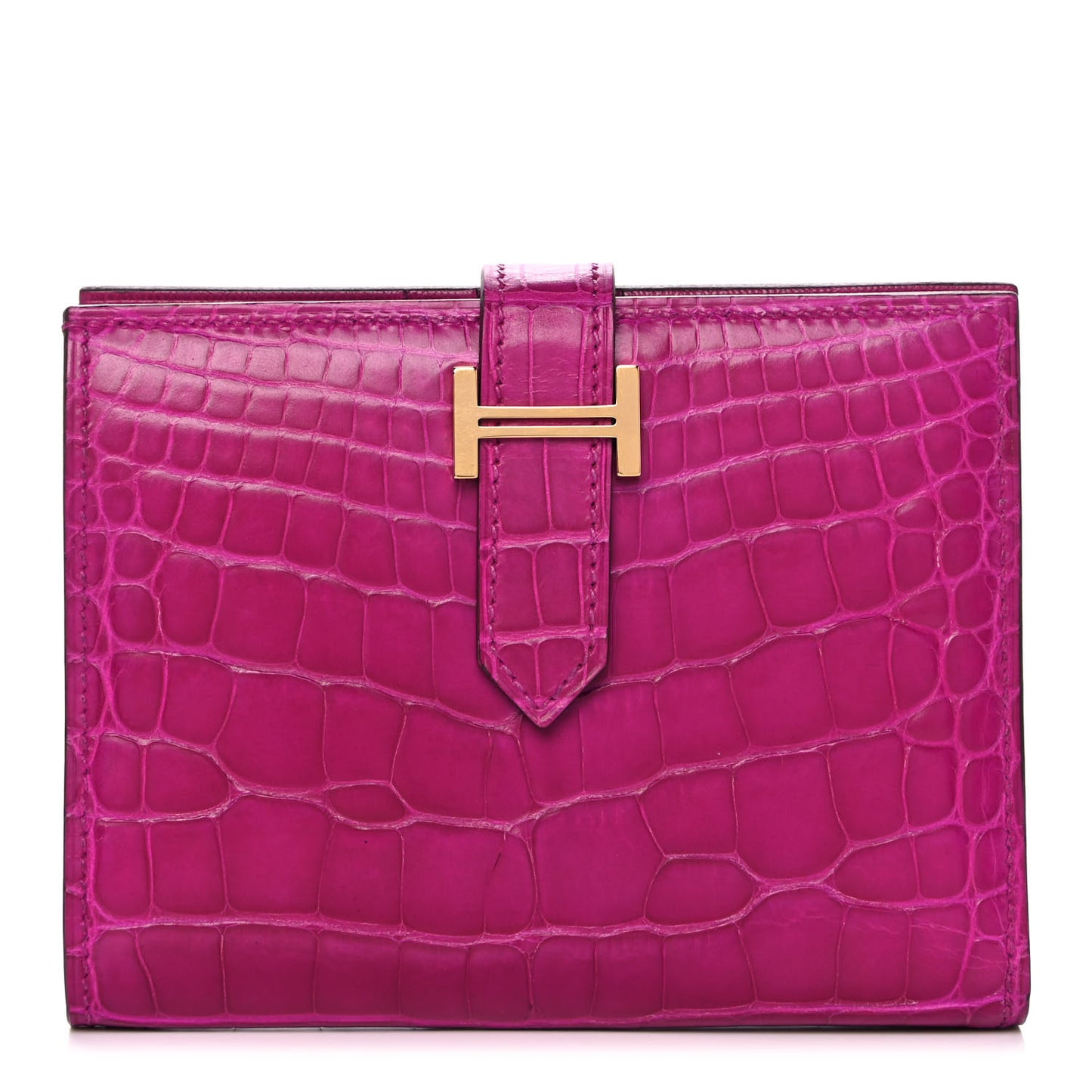 Matte Alligator Bearn Compact Wallet Rose Scheherazade