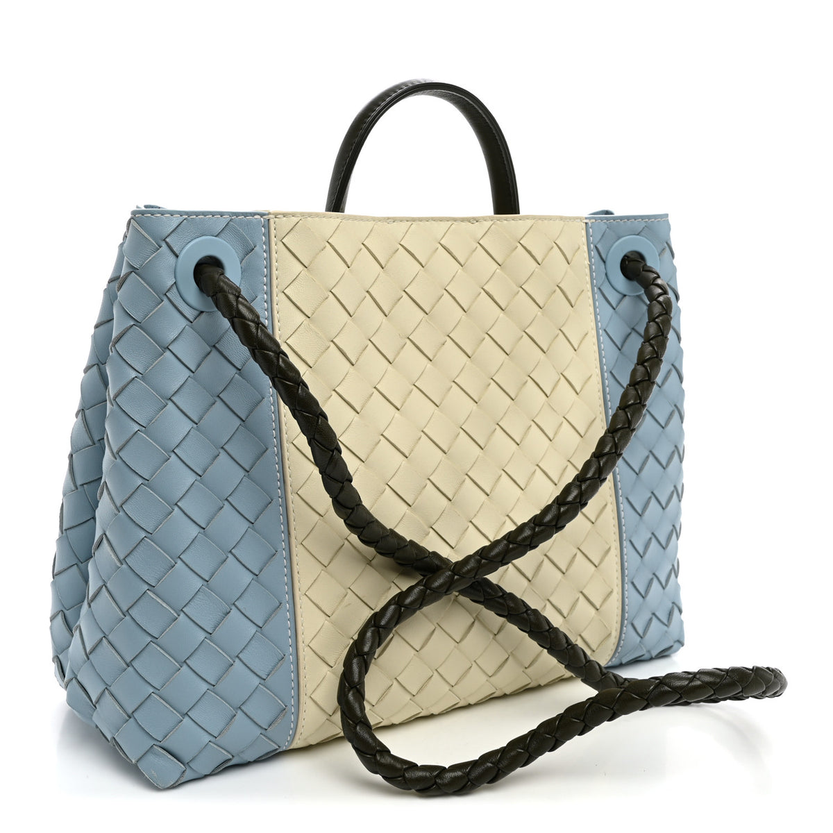 Bottega Veneta Nappa Intrecciato Medium Andiamo Shoulder Bag Sea Salt Ice Kaki 3 of 9
