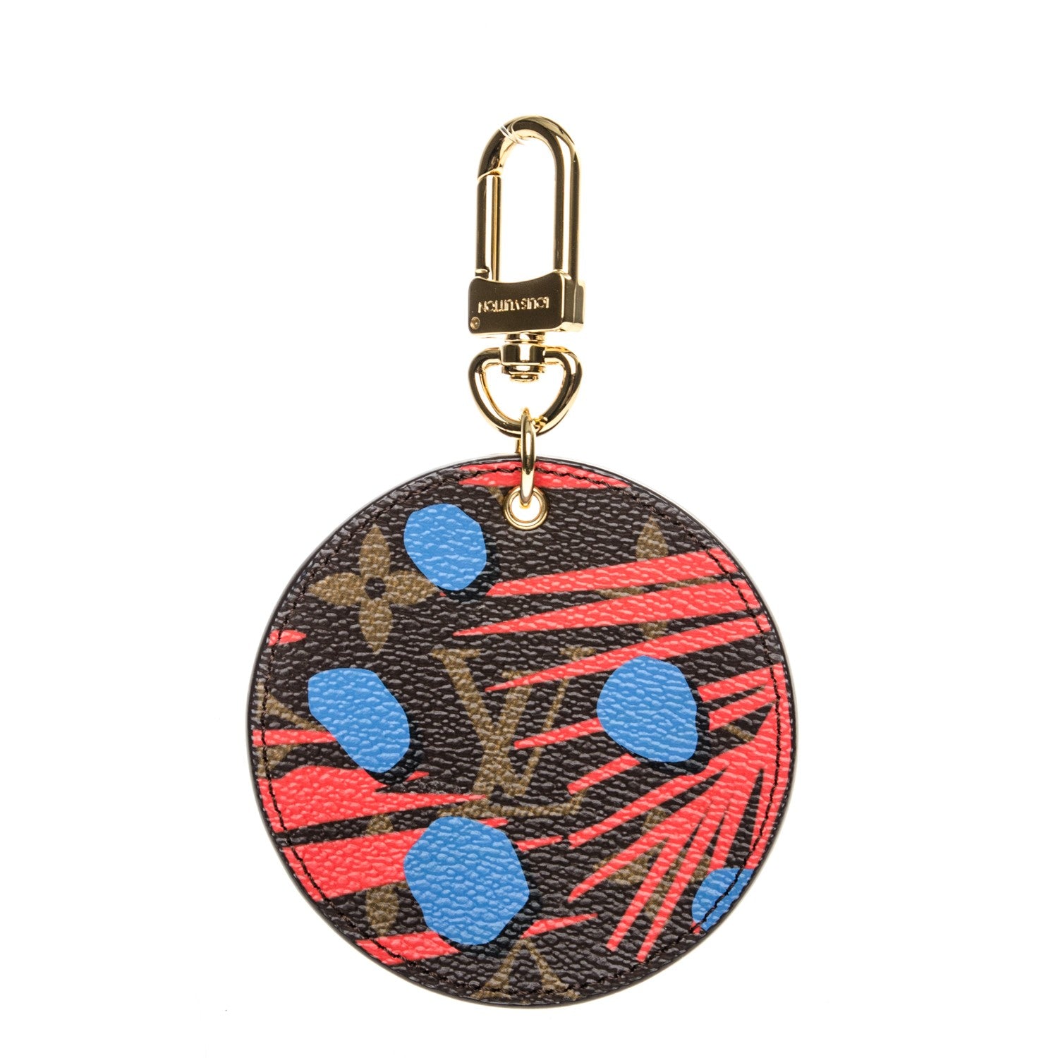 Louis Vuitton Monogram Jungle Dots Bag Charm Key Holder Coquelicot Denim 1 of 4