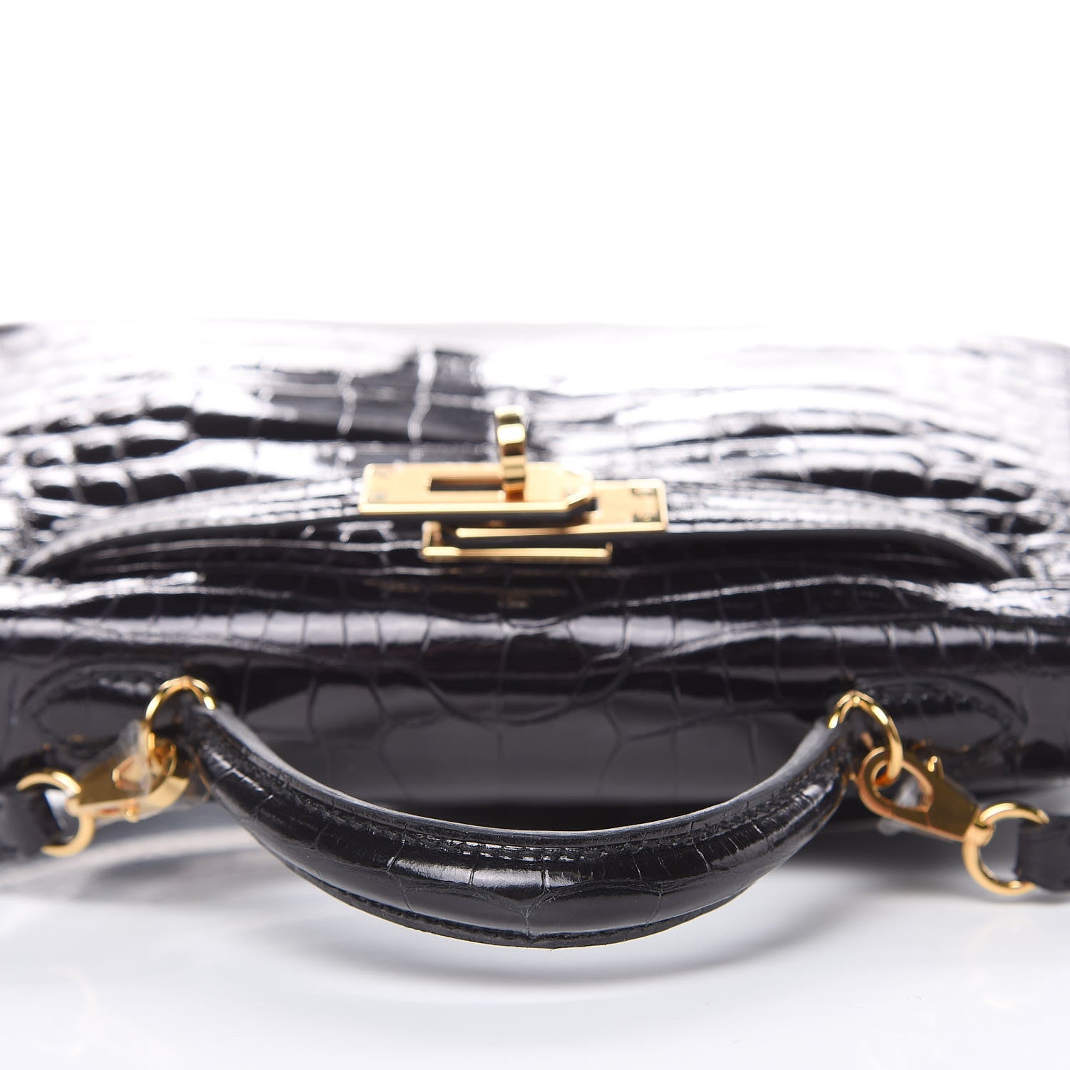 Hermes Shiny Alligator Mini Kelly Sellier 20 Black 33 of 37