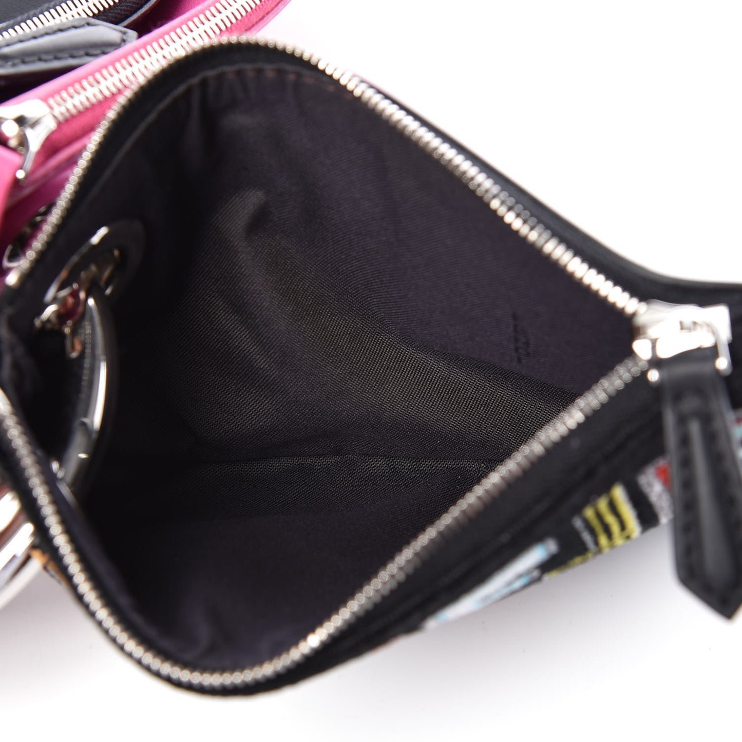 Calfskin Velvet F is Fun Fair Triplette Pouch Set Multicolor