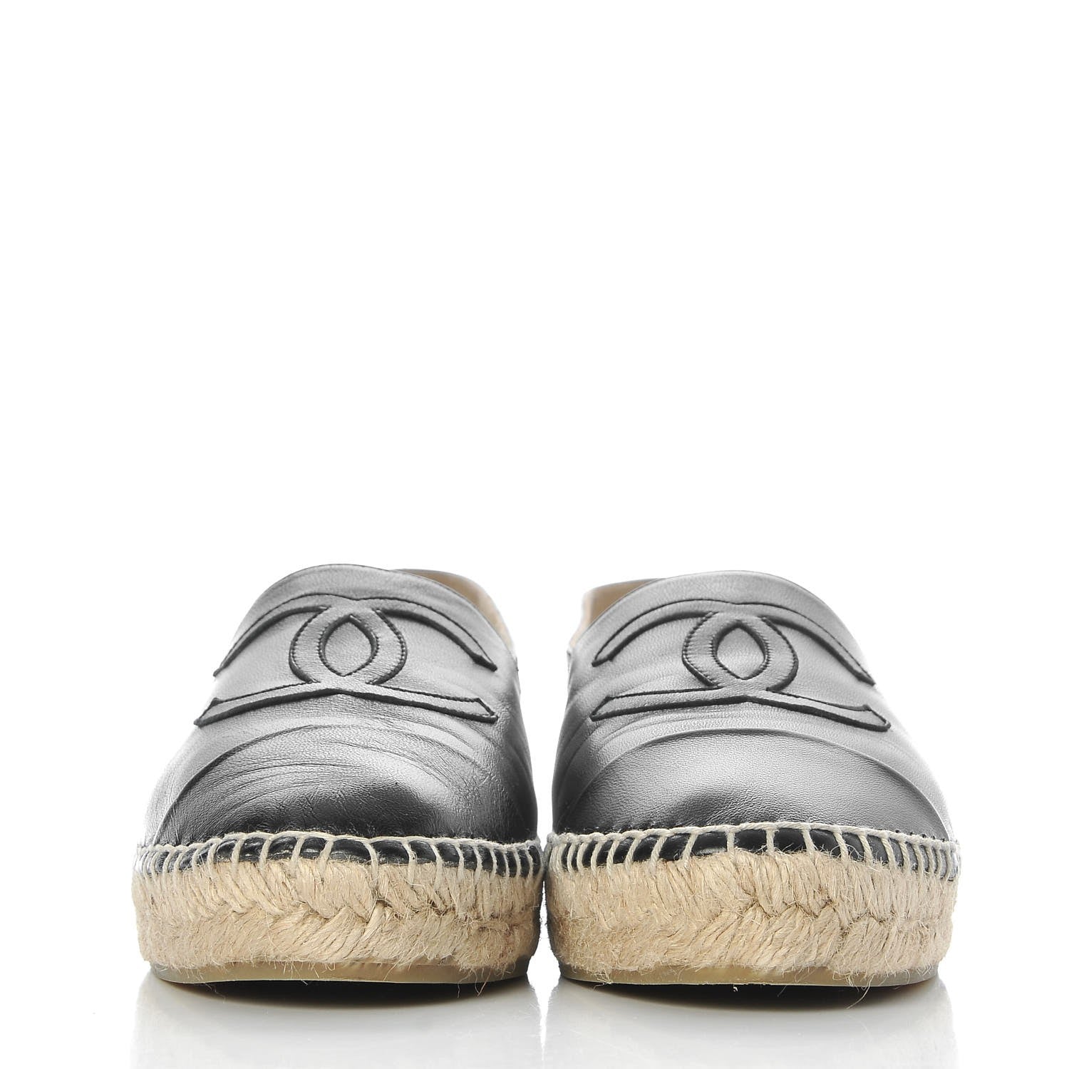 Chanel Lambskin CC Espadrilles 39 Black 2 of 9