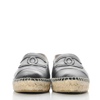 Chanel Lambskin CC Espadrilles 39 Black 2 of 9
