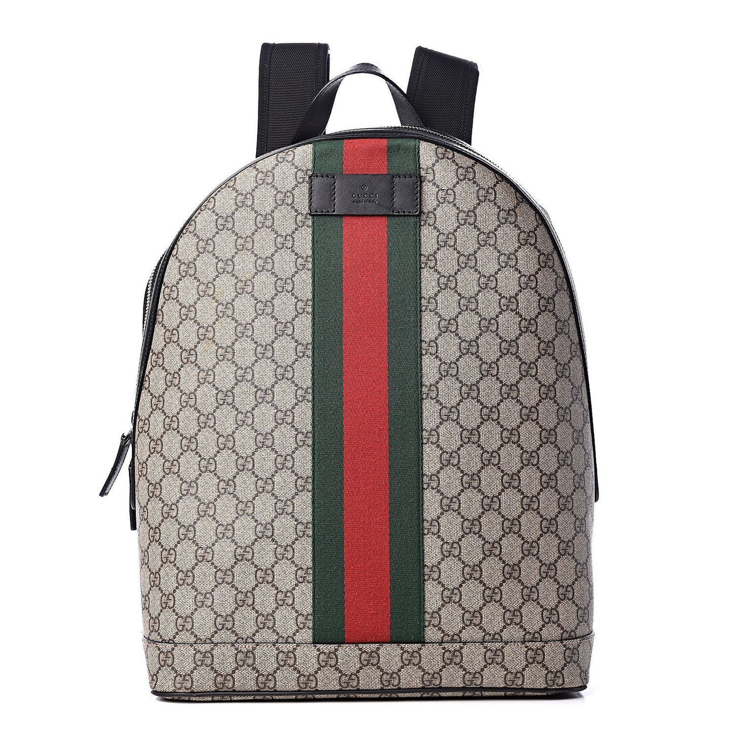 GG Supreme Monogram Web Dome Backpack Black