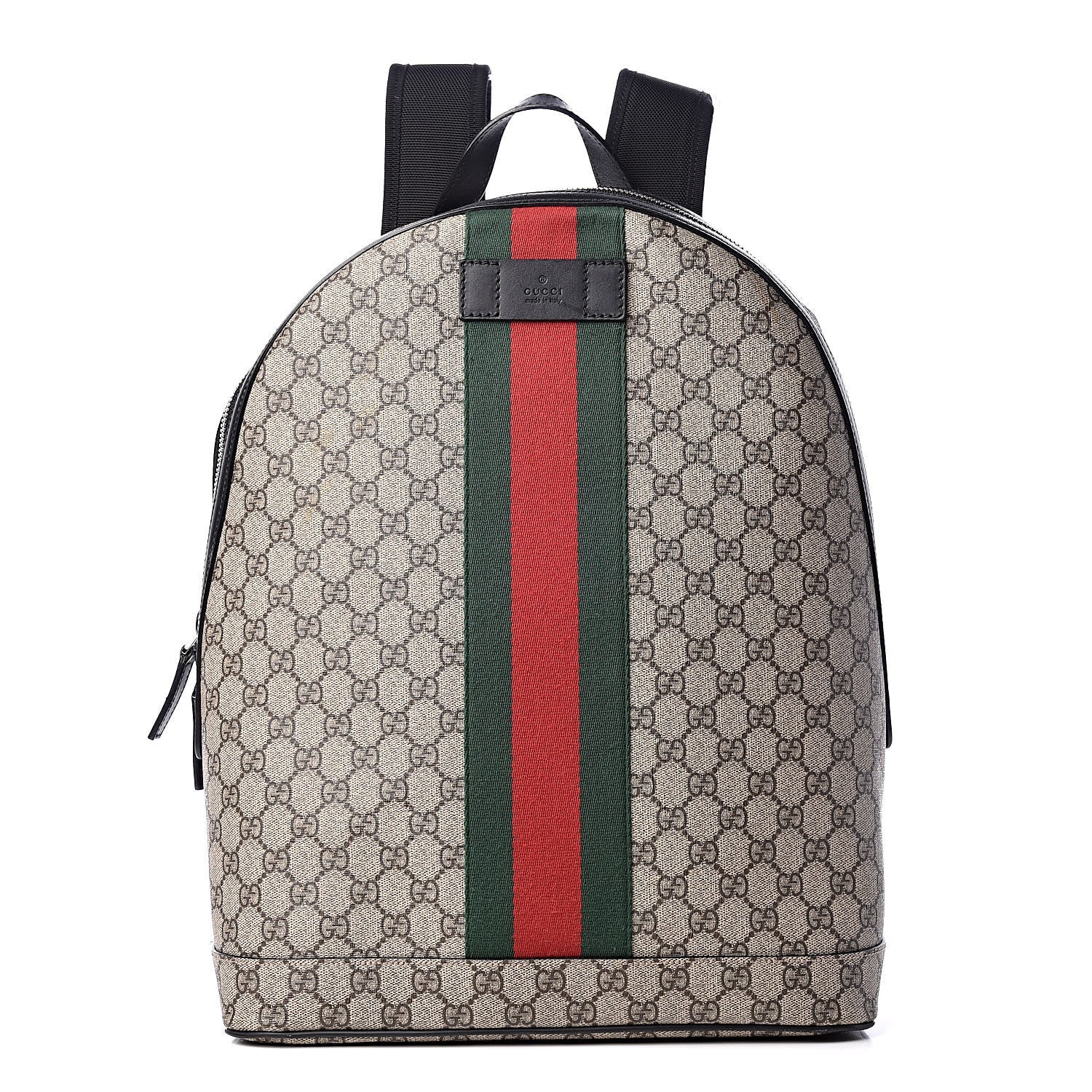 Gucci GG Supreme Monogram Web Dome Backpack Black 1 of 12