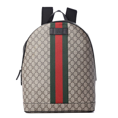 Gucci GG Supreme Monogram Web Dome Backpack Black 1 of 12