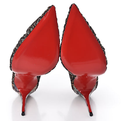 Christian Louboutin Mesh Glitter Nancy Bootie 100 Ankle Boots 39 Black 6 of 8