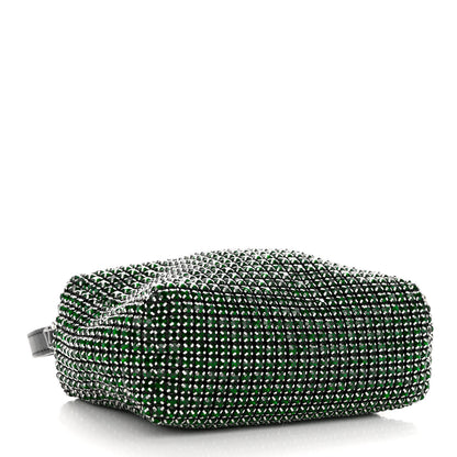 Alexander Wang Mesh Crystal Rhinestone Mini Heiress Pouch Emerald Green 4 of 9