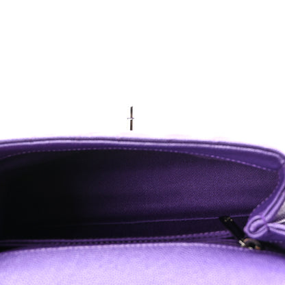 Chanel Caviar Chevron Quilted Mini Coco Handle Flap Purple 5 of 10