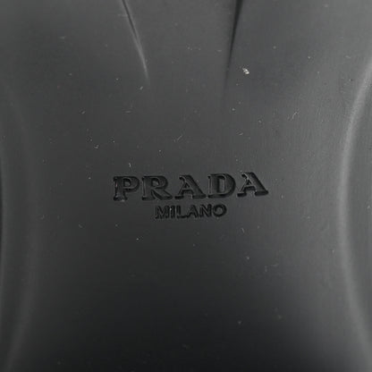 Prada Spazzolato Re-Nylon Metal Triangle Logo Lace Up 85mm Ankle Boots 36 Black 7 of 9