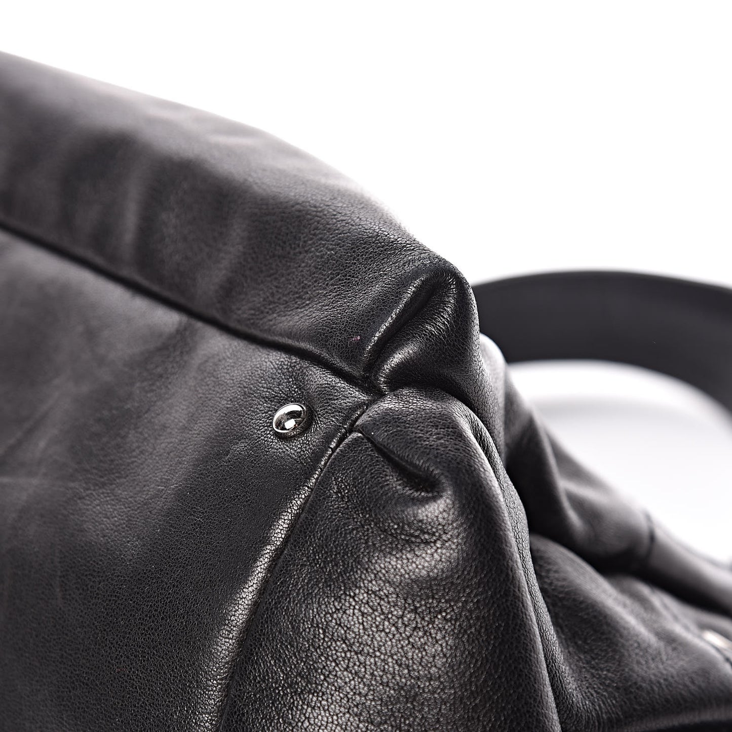 Lambskin Lax Accordion Hobo Black