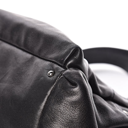Chanel Lambskin Lax Accordion Hobo Black 16 of 17