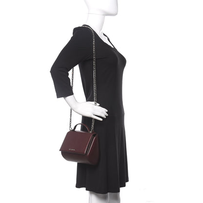 Givenchy Textured Calfskin Mini Pandora Box Chain Crossbody Bag Oxblood 2 of 10