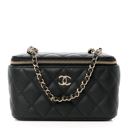 Chanel Caviar Quilted Small Vanity Case With Chain Black 1 of 11