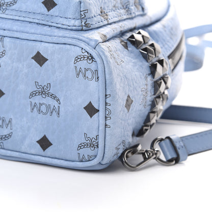 MCM Visetos Side Stud X-Mini Stark Bebe Boo Backpack Blue 9 of 9
